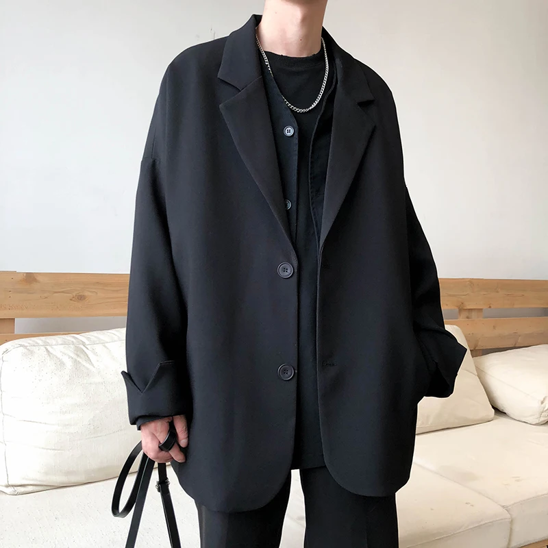 British-style Blazers Men Leisure Trendy Loose Suit Jackets Male Retro Daily Ins Streetwear All-match Simple Korean Suit-tops - Image 4
