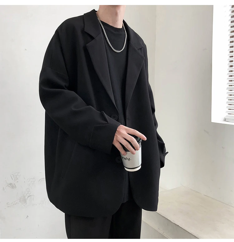 British-style Blazers Men Leisure Trendy Loose Suit Jackets Male Retro Daily Ins Streetwear All-match Simple Korean Suit-tops - Image 5