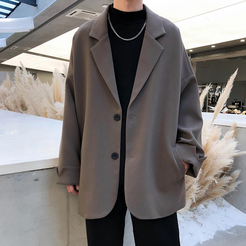 British-style Blazers Men Leisure Trendy Loose Suit Jackets Male Retro Daily Ins Streetwear All-match Simple Korean Suit-tops - Image 3