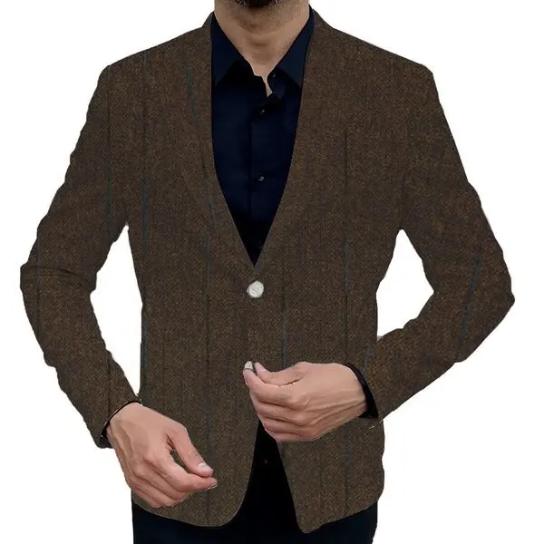 Blazers Coat Men Suits Office Double Buttons Turn Down Collar Pockets Casual Business Outerwear Blazer Suit Jacket Autumn 2025 - Image 6
