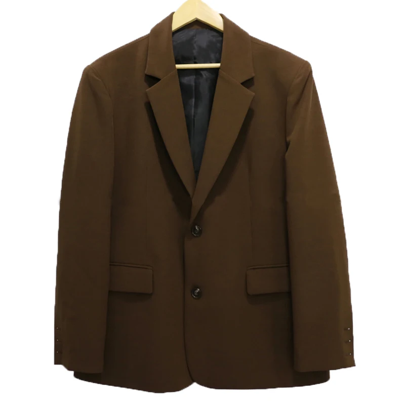 Korean Style Blazer Men Fashion Solid Color Business Casual Suit Jacket Men Streetwear Loose Dress Jackets Mens Formal Blazer - Image 5