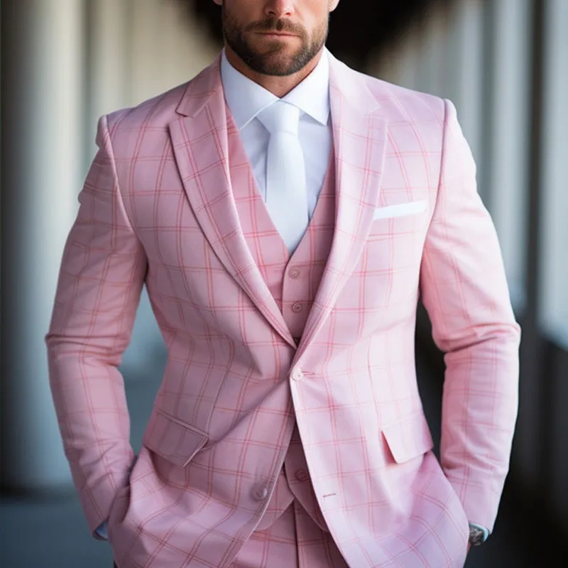 Men Blazers Coat Suits Office 2025 Autumn Outerwear Double Buttons Turn Down Collar Pockets Business Casual Blazer Suit Jacket - Image 2