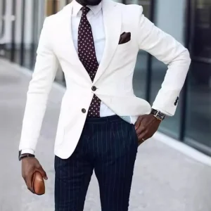 Blazers Coat Men Suits Office Double Buttons Turn Down Collar Pockets Casual Business Outerwear Blazer Suit Jacket Autumn 2025
