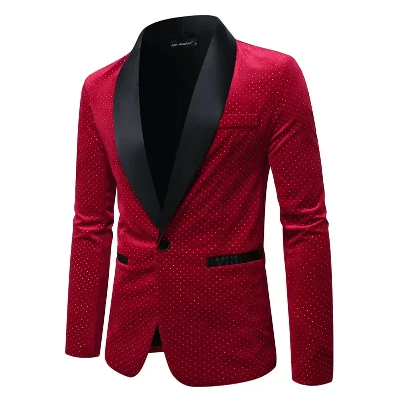 Plus Size African Men Luxury Gold Velvet Suit Single-button Loose Black Green Burgundy Male Wedding Party Dress Plaid Blazers