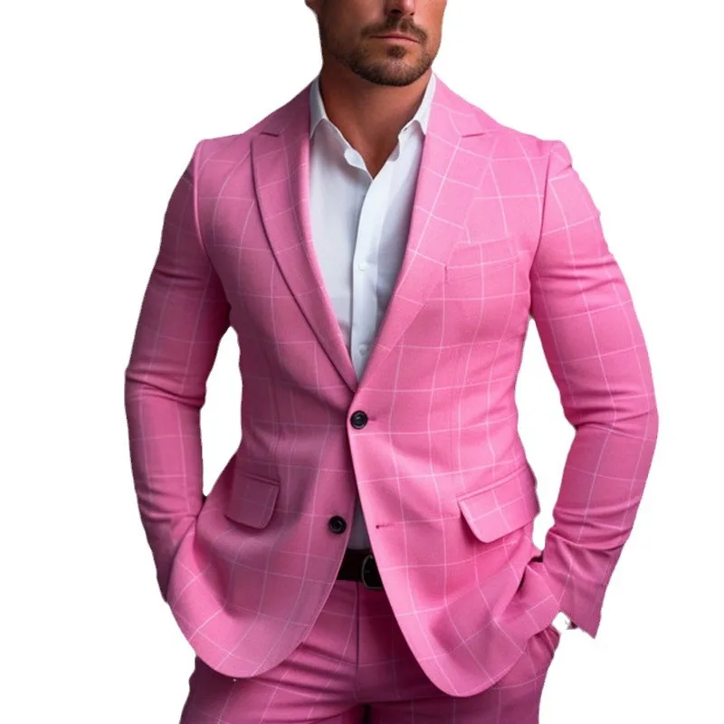 Men Blazers Coat Suits Office 2025 Autumn Outerwear Double Buttons Turn Down Collar Pockets Business Casual Blazer Suit Jacket - Image 5