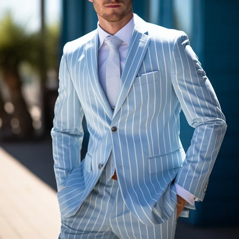 Men Blazers Coat Suits Office 2025 Autumn Outerwear Double Buttons Turn Down Collar Pockets Business Casual Blazer Suit Jacket - Image 3
